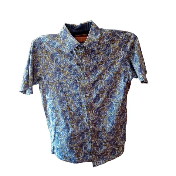 Daniel Cremieux Purple Paisley Short Sleeve Button Up Shirt Premium Denim L - Picture 5 of 5